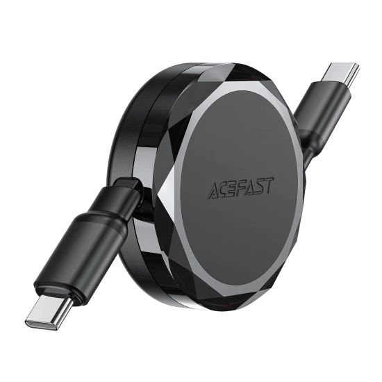 ACEFAST Kabel przewód USB-C - USB-C zwijany z organizerem 60W - czarny