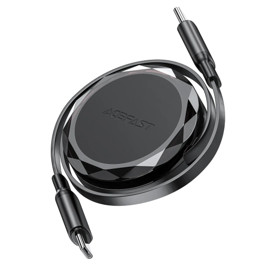 ACEFAST Kabel przewód USB-C - USB-C zwijany z organizerem 60W - czarny