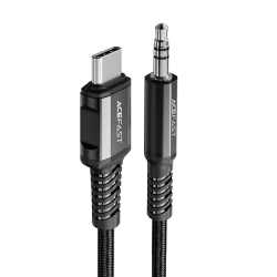 ACEFAST Kabel przewód audio AUX USB-C - 3.5mm mini jack 1.2m czarny