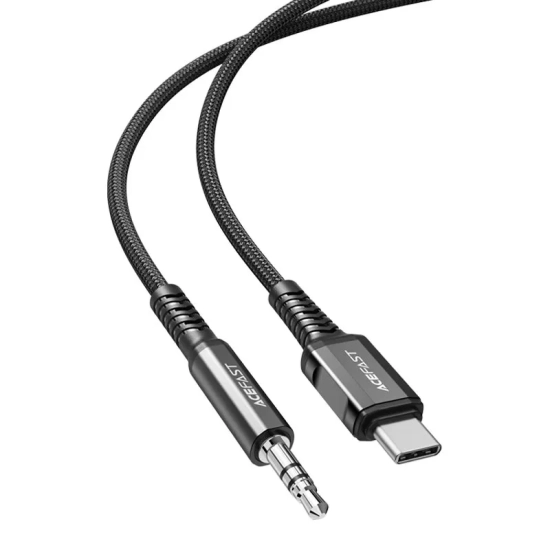 ACEFAST Kabel przewód audio AUX USB-C - 3.5mm mini jack 1.2m czarny