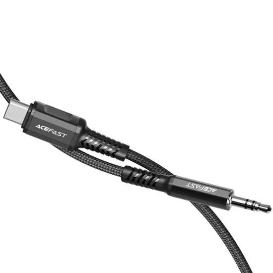 ACEFAST Kabel przewód audio AUX USB-C - 3.5mm mini jack 1.2m czarny