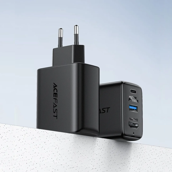 ACEFAST 2w1 Ładowarka sieciowa z kablem USB-C + przejściówka adapter USB-C