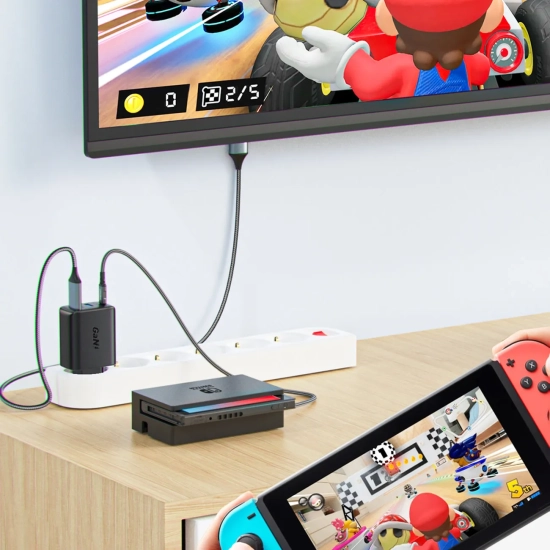 ACEFAST 2w1 Ładowarka sieciowa z kablem USB-C + przejściówka adapter USB-C