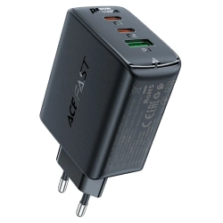 ACEFAST Szybka ładowarka sieciowa GaN 2x USB-C USB-A PPS PD QC4+ 65W czarna