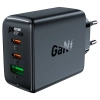 ACEFAST Szybka ładowarka sieciowa GaN 2x USB-C USB-A PPS PD QC4+ 65W biała