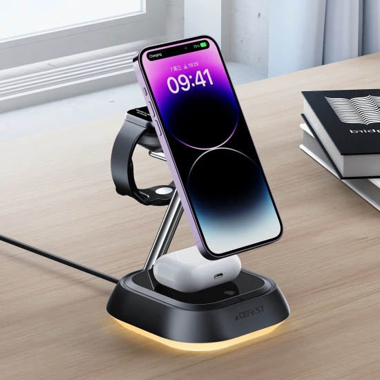 ACEFAST 3w1 Stacja ładująca indukcyjna E16 15W do telefonu słuchawek