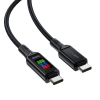 ACEFAST Kabel przewód USB-C - USB-C 100W z wyświetlaczem 1.2m czarny