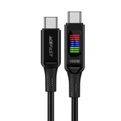 ACEFAST Kabel przewód USB-C - USB-C 100W z wyświetlaczem 1.2m czarny
