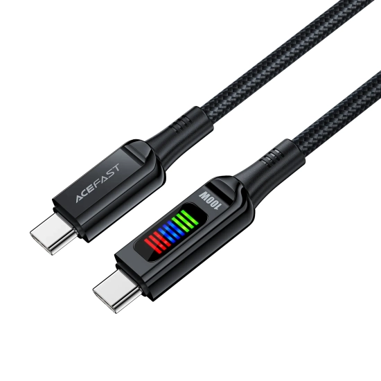 ACEFAST Kabel przewód USB-C - USB-C 100W z wyświetlaczem 1.2m czarny