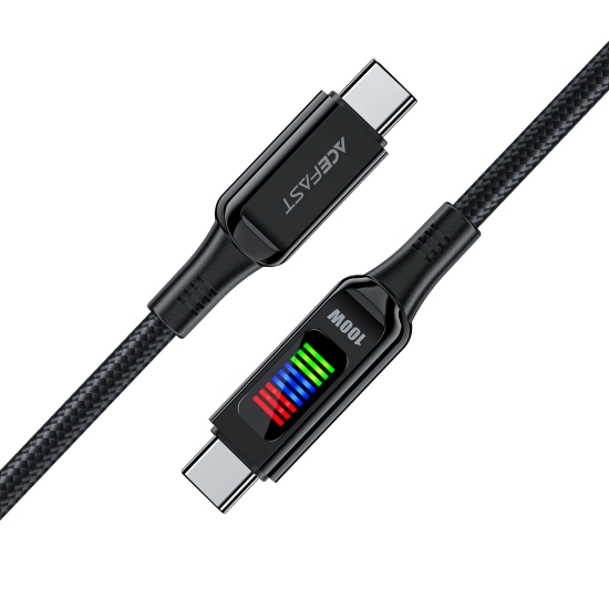 ACEFAST Kabel przewód USB-C - USB-C 100W z wyświetlaczem 1.2m czarny