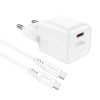 ACEFAST Mini Ładowarka sieciowa PD 30W GaN + kabel USB-C biała