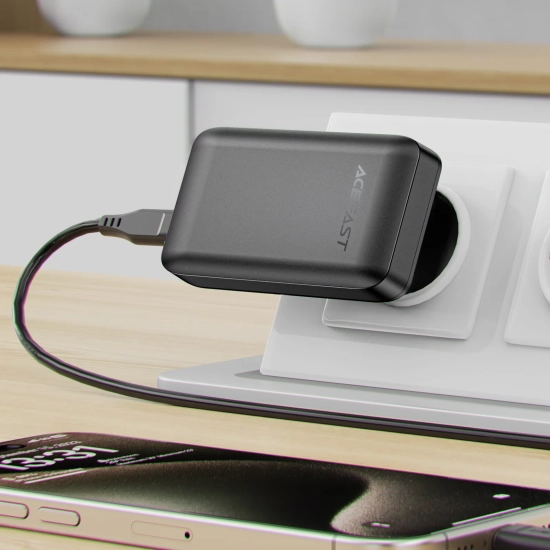 ACEFAST Ładowarka sieciowa płaska 65W GaN 2 USB-C USB-A ultra cienka