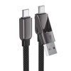 ACEFAST Kabel przewód USB-C - USB-A / USB-C 480Mb/s 3A 0.2m - czarny