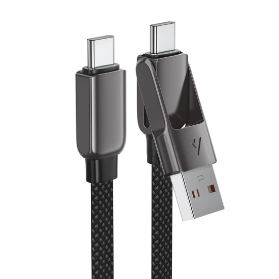 ACEFAST Kabel przewód USB-C - USB-A / USB-C 480Mb/s 3A 0.2m - czarny