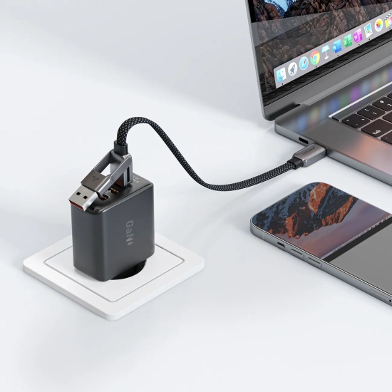 ACEFAST Kabel przewód USB-C - USB-A / USB-C 480Mb/s 3A 0.2m - czarny