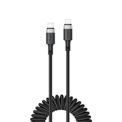 ACEFAST Kabel przewód spiralny USB-C - USB-C 480Mb/s 3A 1.2m - czarny