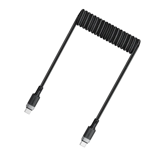 ACEFAST Kabel przewód spiralny USB-C - USB-C 480Mb/s 3A 1.2m - czarny