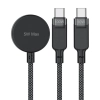 ACEFAST 3w1 Kabel przewód USB-C - 2x USB-C / ładowarka Apple Watch Qi