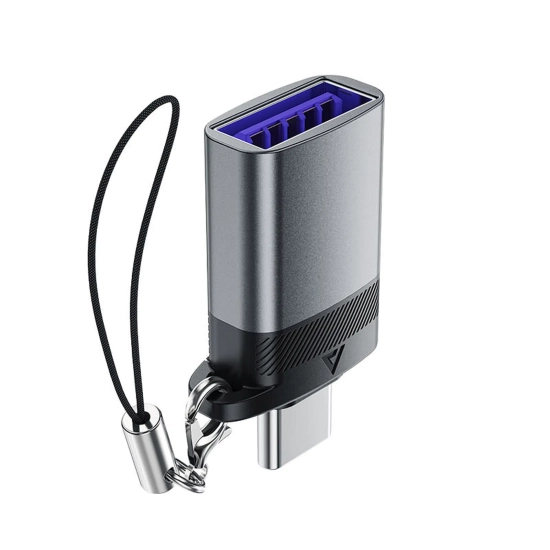 ACEFAST Adapter przejściówka USB-A - USB-C - szary