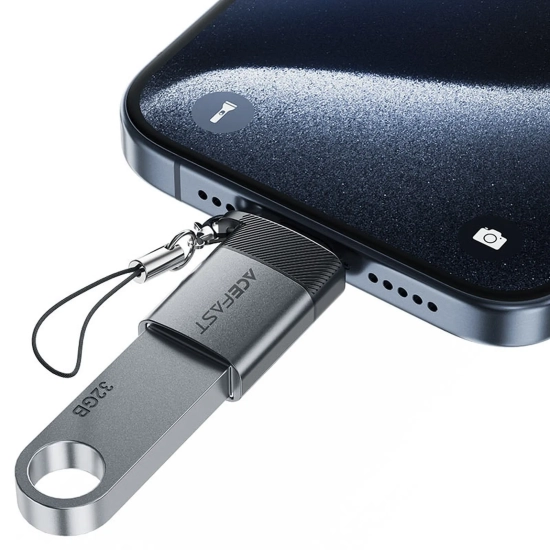 ACEFAST Adapter przejściówka USB-A - USB-C - szary