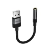 ACEFAST Adapter przejściówka USB-A - mini jack 3.5 mm - czarny