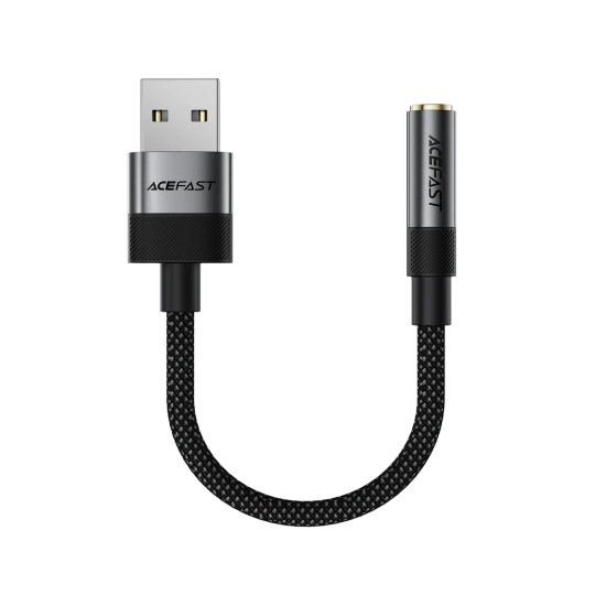 ACEFAST Adapter przejściówka USB-A - mini jack 3.5 mm - czarny