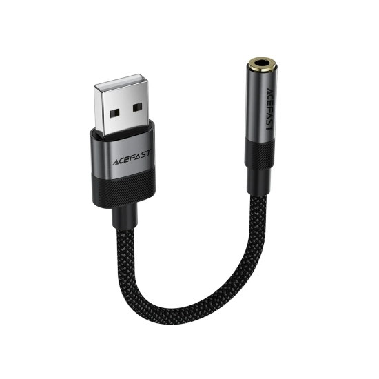 ACEFAST Adapter przejściówka USB-A - mini jack 3.5 mm - czarny