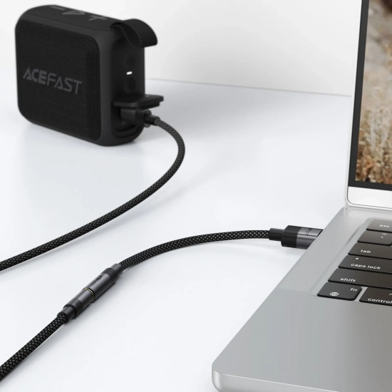 ACEFAST Adapter przejściówka USB-A - mini jack 3.5 mm - czarny