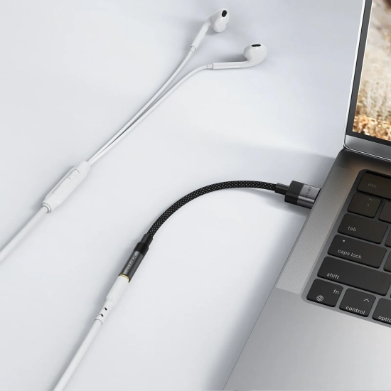 ACEFAST Adapter przejściówka USB-A - mini jack 3.5 mm - czarny