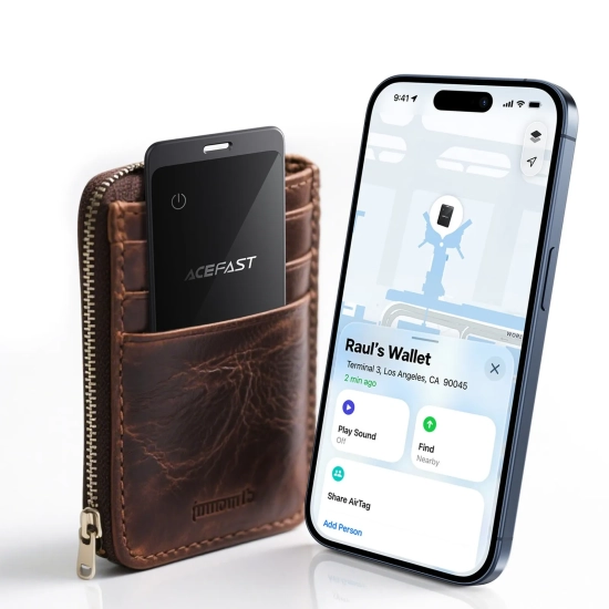 ACEFAST Lokalizator Bluetooth w formie karty kompatybilny z Apple Find My