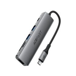 ACEFAST Hub stacja dokująca 6w1 USB-C - UAB-A USB-C HDMI SD 4K 60Hz PD 90W