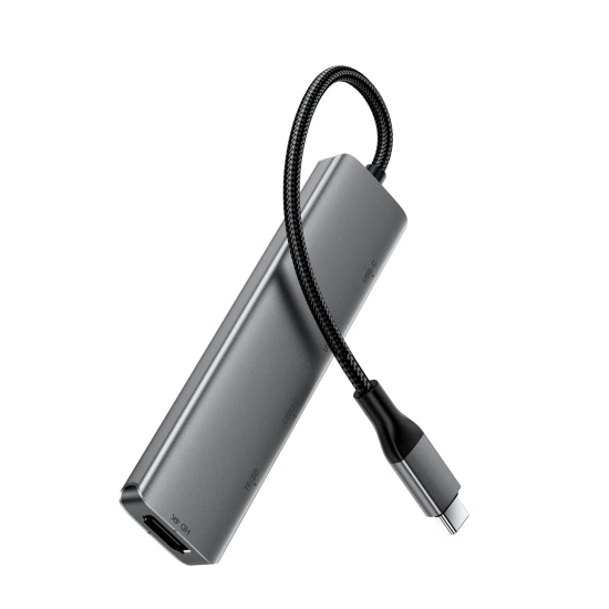 ACEFAST Hub stacja dokująca 6w1 USB-C - UAB-A USB-C HDMI SD 4K 60Hz PD 90W