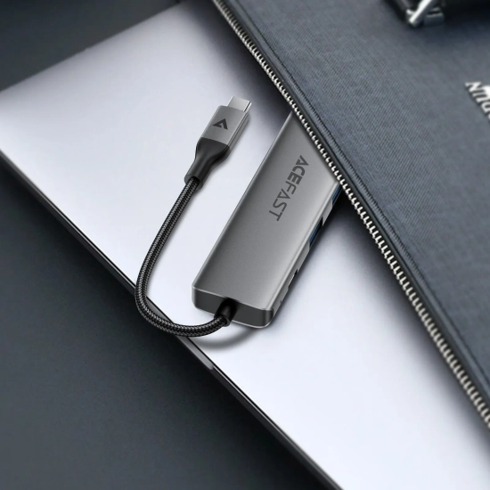 ACEFAST Hub stacja dokująca 6w1 USB-C - UAB-A USB-C HDMI SD 4K 60Hz PD 90W