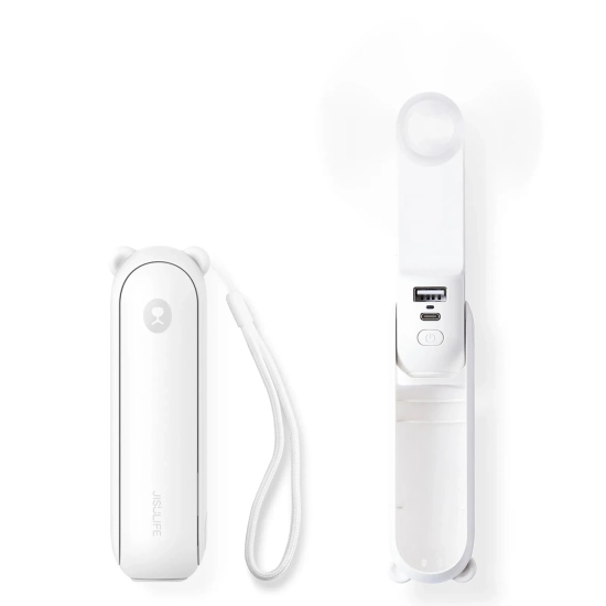 Składany wentylator JisuLife Life8 Plus 4500 mAh, biały