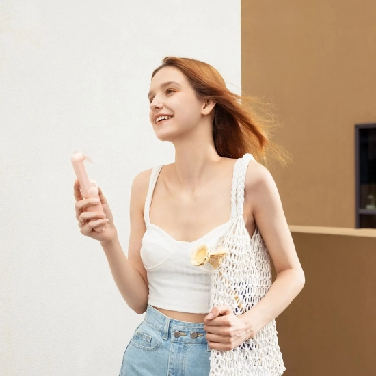 Składany wentylator JisuLife Life8 Plus 4500 mAh, różowy