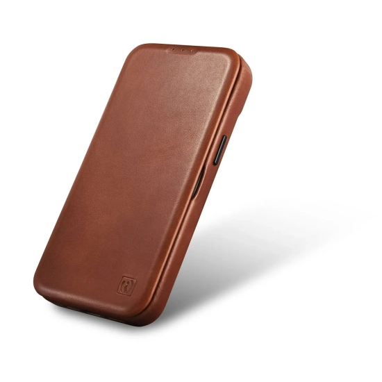 ICARER Skórzane etui iPhone 14 Plus z klapką magnetyczne MagSafe CE Oil