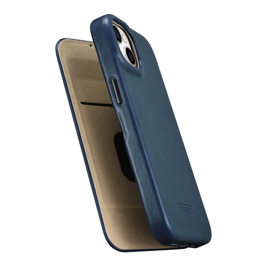 ICARER Skórzane etui iPhone 14 Plus z klapką magnetyczne MagSafe CE Oil