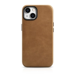 ICARER Skórzane etui iPhone 14 Plus magnetyczne z MagSafe Oil Wax Premium