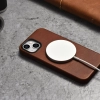 ICARER Skórzane etui iPhone 14 Plus magnetyczne z MagSafe Oil Wax Premium