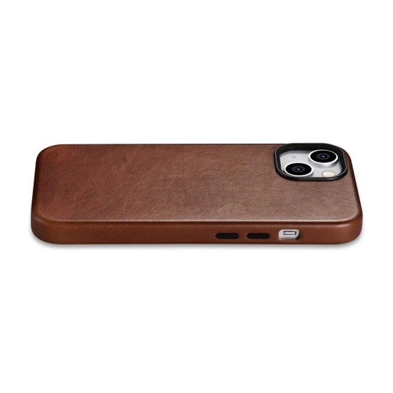 ICARER Skórzane etui iPhone 14 Plus magnetyczne z MagSafe Oil Wax Premium