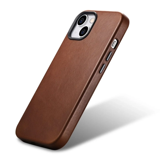 ICARER Skórzane etui iPhone 14 Plus magnetyczne z MagSafe Oil Wax Premium