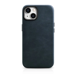 ICARER Skórzane etui iPhone 14 Plus magnetyczne z MagSafe Oil Wax Premium