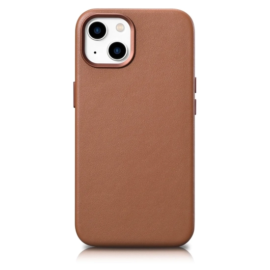 ICARER Pokrowiec etui z naturalnej skóry do iPhone 14 Plus MagSafe Case