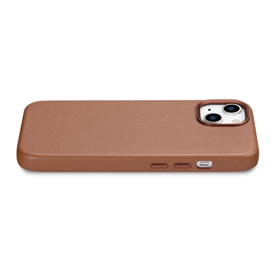 ICARER Pokrowiec etui z naturalnej skóry do iPhone 14 Plus MagSafe Case