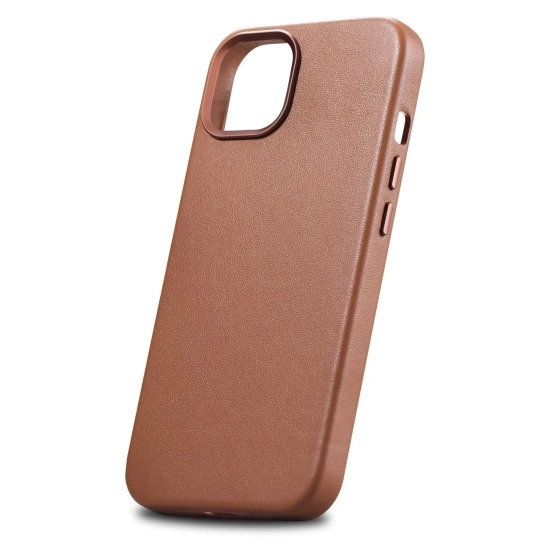 ICARER Pokrowiec etui z naturalnej skóry do iPhone 14 Plus MagSafe Case