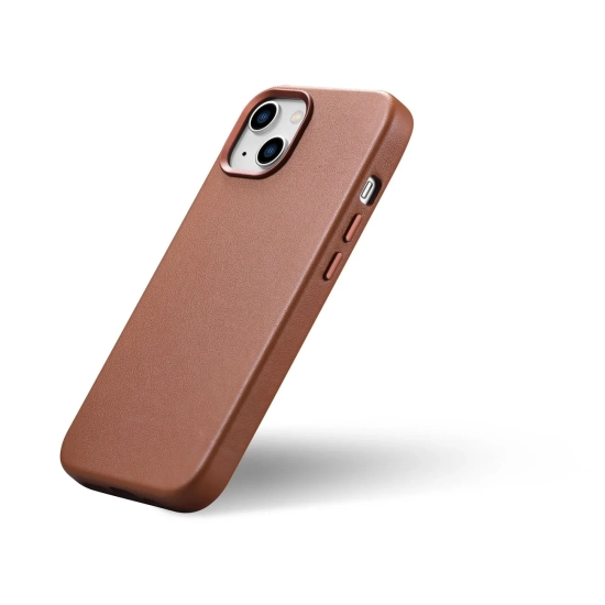 ICARER Pokrowiec etui z naturalnej skóry do iPhone 14 Plus MagSafe Case