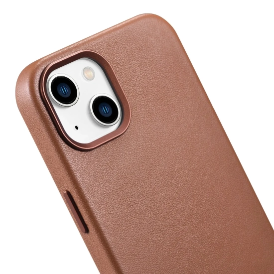 ICARER Pokrowiec etui z naturalnej skóry do iPhone 14 Plus MagSafe Case