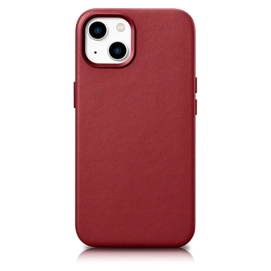 ICARER Pokrowiec etui z naturalnej skóry do iPhone 14 Plus MagSafe Case