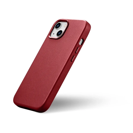 ICARER Pokrowiec etui z naturalnej skóry do iPhone 14 Plus MagSafe Case