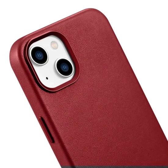 ICARER Pokrowiec etui z naturalnej skóry do iPhone 14 Plus MagSafe Case